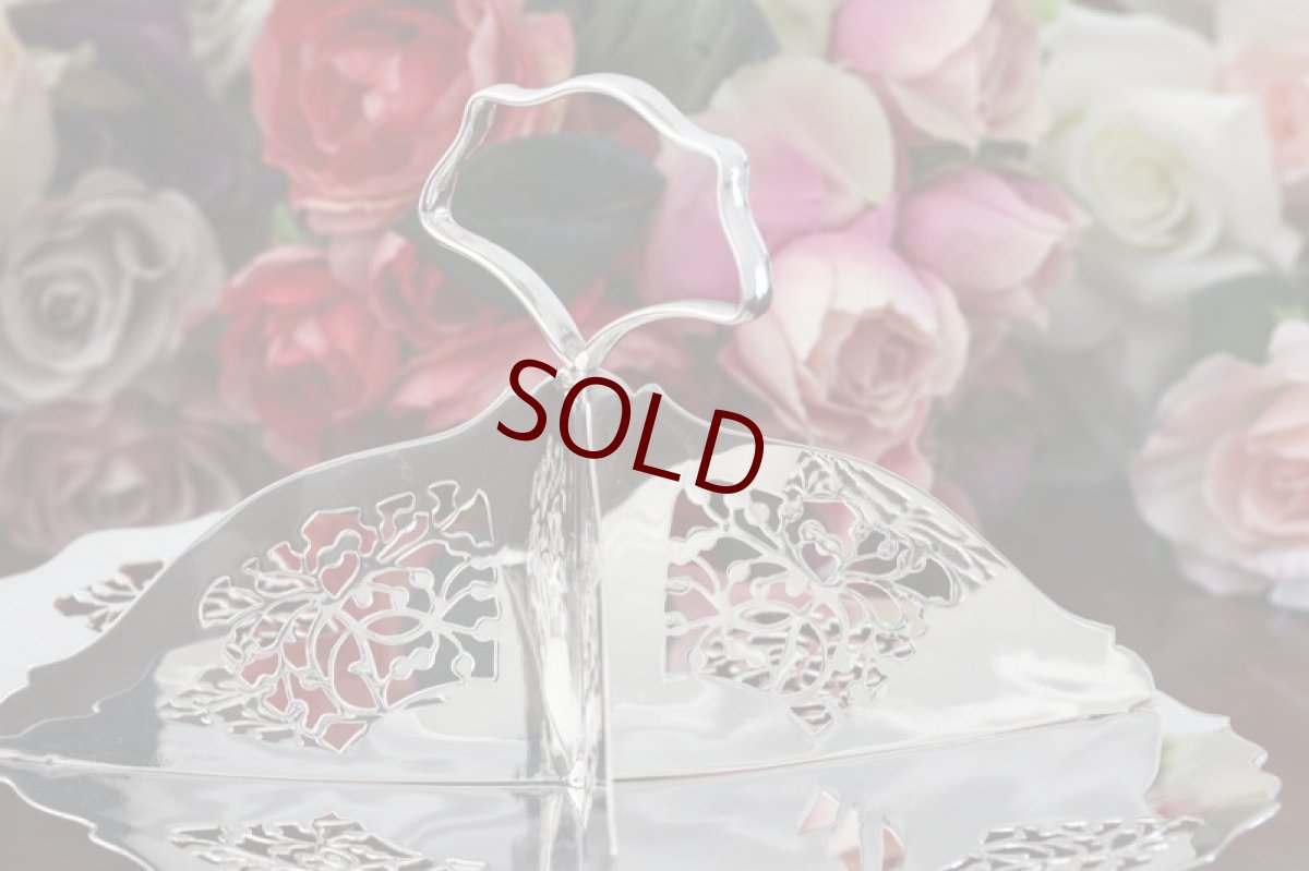 画像3: シルバープレート　ヴィンテージ 希少　オーバル型　サンドイッチトレイ (3)