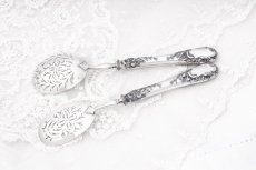 画像7: アンティークシルバー、フランス製 ロココスタイル 純銀(950) サービングカトラリー4点セット (7)