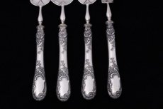 画像4: アンティークシルバー、フランス製 ロココスタイル 純銀(950) サービングカトラリー4点セット (4)