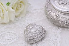 画像5: アンティークシルバー 純銀製(925) ヴィクトリアンロココ ハートのリングボックス (5)