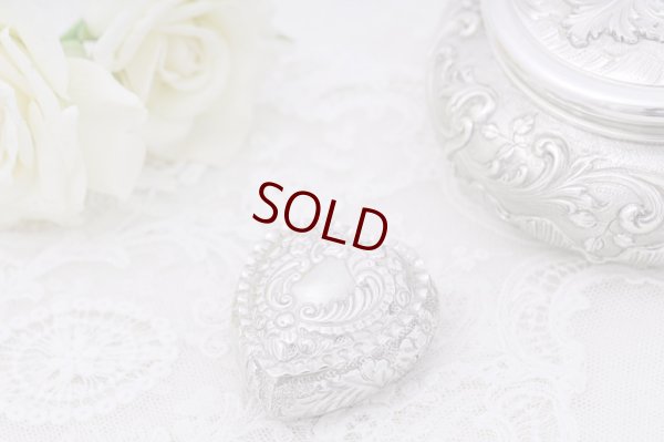 画像5: アンティークシルバー 純銀製(925) ヴィクトリアンロココ ハートのリングボックス