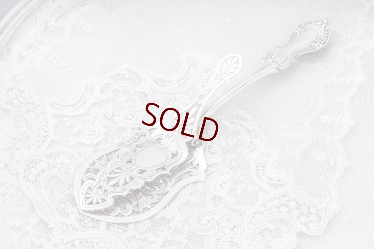 画像6: アンティークシルバー 純銀製 エルキントン制作 透かし細工が美しいサービングトング (6)