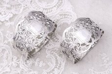 画像3: アンティークシルバー 、純銀製(925) 1900年　美透かし細工  ナプキンリング2組セット (3)