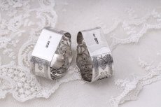 画像6: アンティークシルバー 、純銀製(925) 1900年　美透かし細工  ナプキンリング2組セット (6)