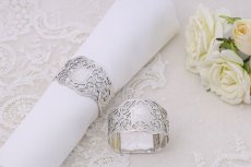 画像2: アンティークシルバー 、純銀製(925) 1900年　美透かし細工  ナプキンリング2組セット (2)