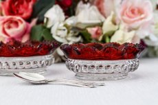 画像7: ヴィンテージシルバー シルバープレート　1930年前後　ペインテッドグラス　ダブルジャムディッシュ (7)