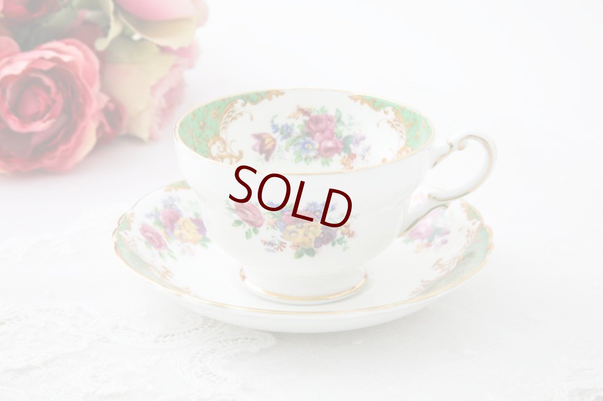 画像2: ヴィンテージ陶磁器　パラゴン　手描き 野鳥と薔薇とガーデンフラワー　トリオセット (2)