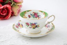 画像2: ヴィンテージ陶磁器　パラゴン　手描き 野鳥と薔薇とガーデンフラワー　トリオセット (2)