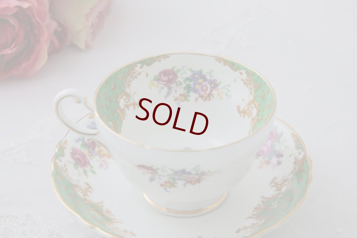 画像3: ヴィンテージ陶磁器　パラゴン　手描き 野鳥と薔薇とガーデンフラワー　トリオセット (3)