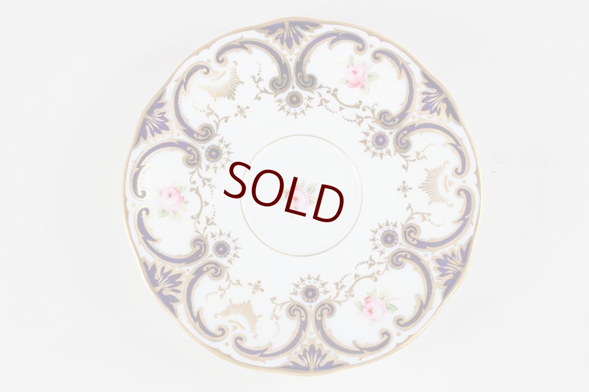 画像15: アンティーク陶磁器　コールポート　総手描き　薔薇とスクロール、金彩　ペア　ティーカップトリオセット (15)