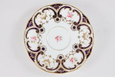 画像15: アンティーク陶磁器　コールポート　総手描き　薔薇とスクロール、金彩　ペア　ティーカップトリオセット (15)