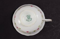 画像11: アンティーク陶磁器　コールポート　総手描き　薔薇とスクロール、金彩　ペア　ティーカップトリオセット (11)