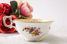 画像3: ヴィンテージ陶磁器　ハマースレイ　手描き　薔薇とガーデンフラワーのブーケ ティーカップトリオセット (3)