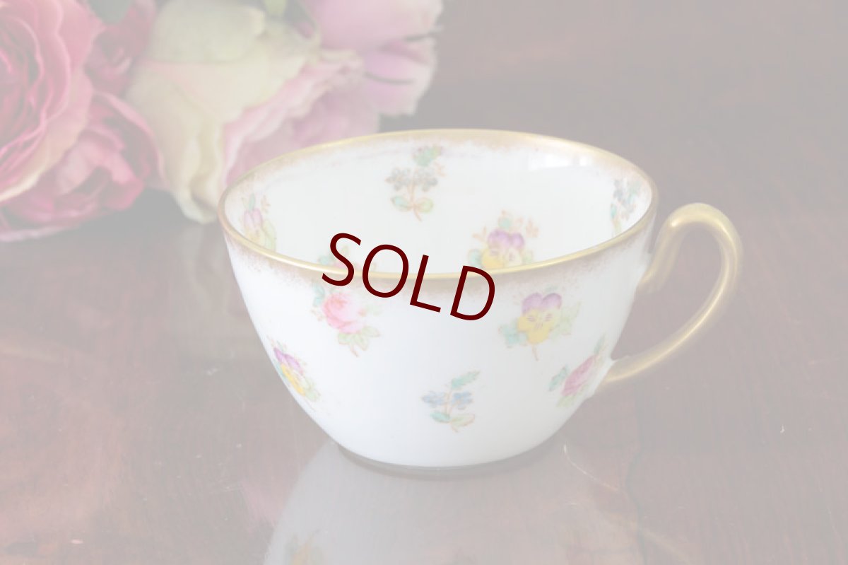 画像2: アンティーク陶磁器　ちらし小花　総手描き　ティーカップトリオセット (2)