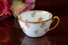 画像2: アンティーク陶磁器　ちらし小花　総手描き　ティーカップトリオセット (2)