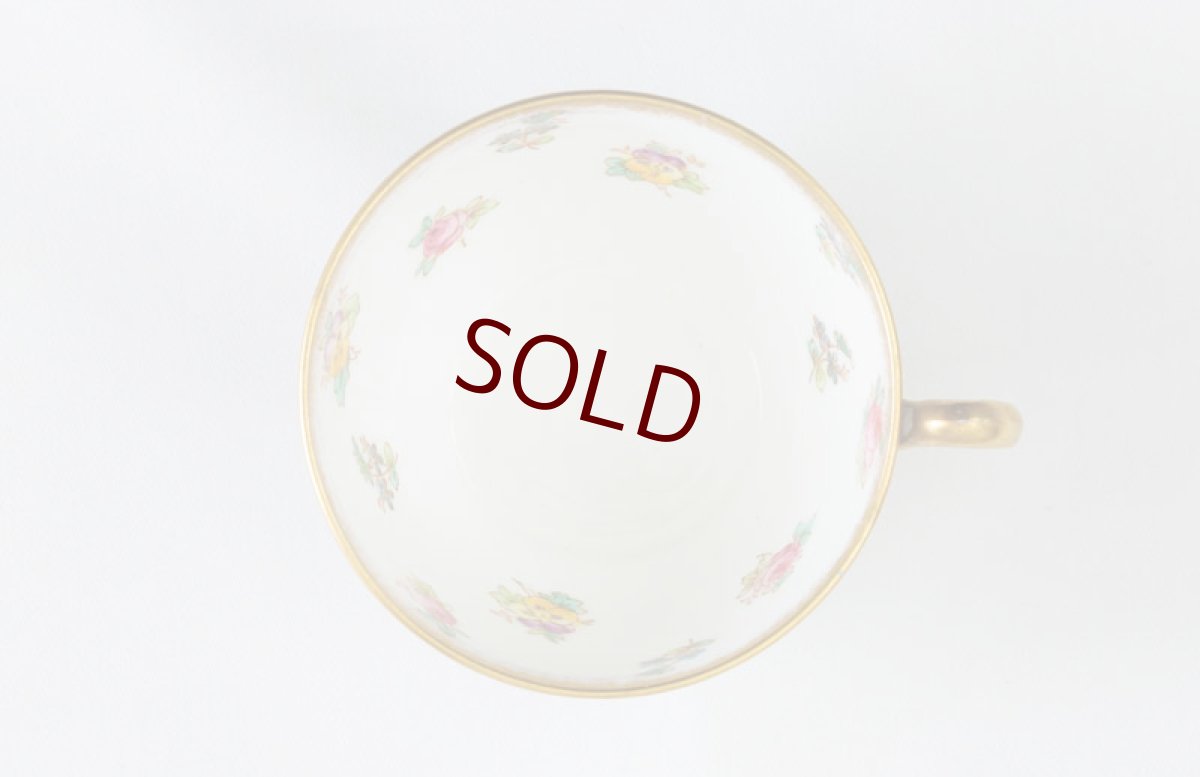 画像9: アンティーク陶磁器　ちらし小花　総手描き　ティーカップトリオセット (9)