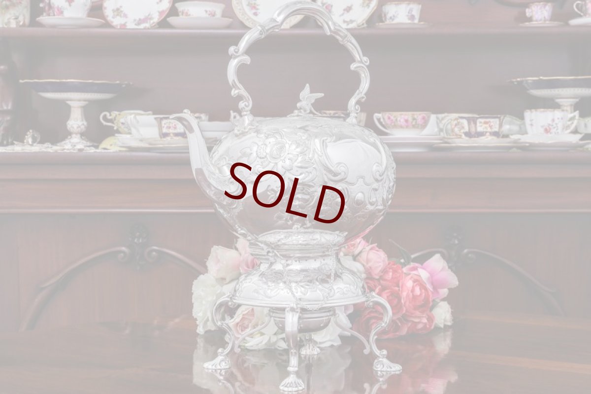 画像2: アンティークシルバー シルバープレート製 Martin, Hall  ヴィクトリアンロココ ティーケトル＆スタンド (2)