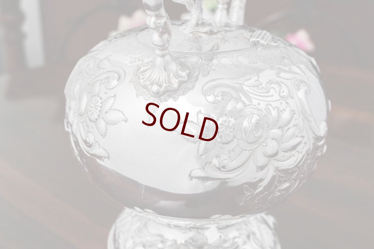 画像10: アンティークシルバー シルバープレート製 Martin, Hall  ヴィクトリアンロココ ティーケトル＆スタンド (10)