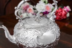 画像4: アンティークシルバー シルバープレート製 Martin, Hall  ヴィクトリアンロココ ティーケトル＆スタンド (4)