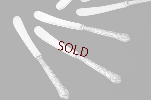 画像3: ヴィンテージシルバー 純銀製(925)ハンドル クイーンズパターン ティーナイフ　6本セット