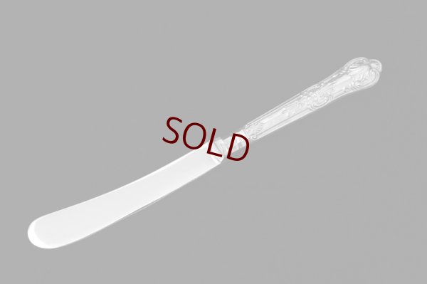 画像4: ヴィンテージシルバー 純銀製(925)ハンドル クイーンズパターン ティーナイフ　6本セット