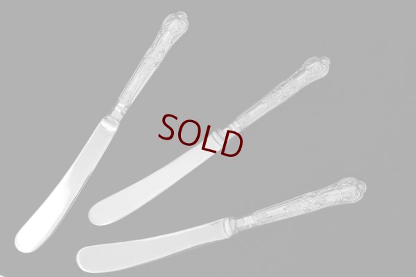 画像2: ヴィンテージシルバー 純銀製(925)ハンドル クイーンズパターン ティーナイフ　6本セット