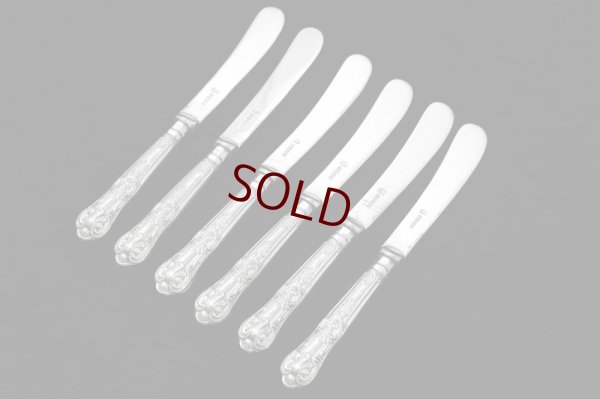 画像7: ヴィンテージシルバー 純銀製(925)ハンドル クイーンズパターン ティーナイフ　6本セット