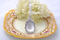 画像3: アンティークシルバー、純銀製(925) 1904年お花とスクロールのティーキャディースプーン (3)