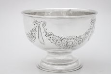 画像6: アンティークシルバー,ヴィクトリア時代後期 リボンと薔薇のガーランド ローズボウル (6)