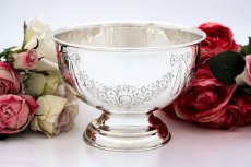 画像2: アンティークシルバー,ヴィクトリア時代後期 リボンと薔薇のガーランド ローズボウル (2)