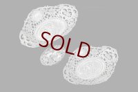 アンティークシルバー 純銀製（925)薔薇とスクロールの透かし細工 ロココスタイル コンポート＆ボンボンディッシュセット