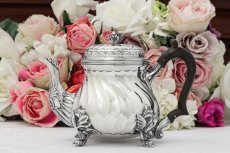 画像5: アンティークシルバー 純銀製(925)1900年 バチェラーサイズ ロココ風　ティーポット (5)