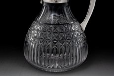 画像5: アンティークシルバー、シルバープレート製、 1900年前後　ハンドカットグラス クラレットジャグ  (5)