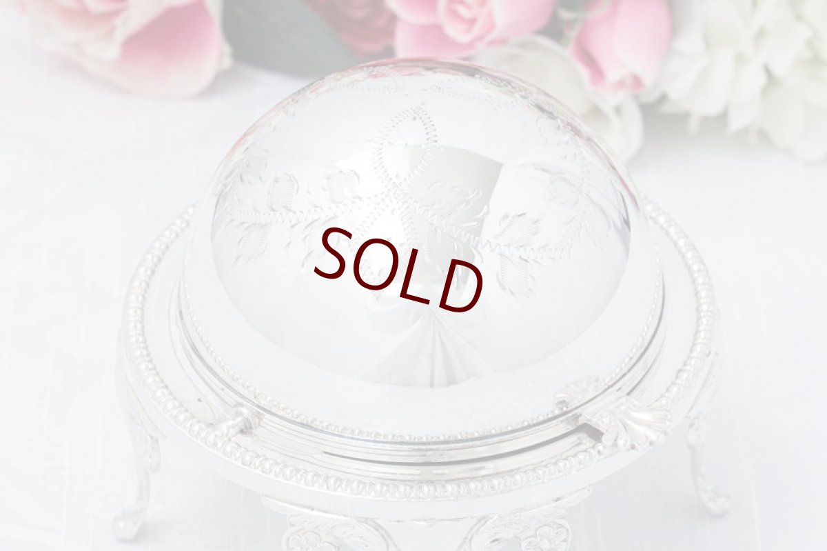 画像2: ヴィンテージ、シルバープレート製 ドーム型　バターディッシュ  (2)