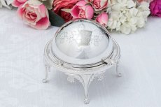 画像1: ヴィンテージ、シルバープレート製 ドーム型　バターディッシュ  (1)