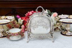 画像11: アンティークシルバー、シルバープレート製　ヴィクトリアン 1880年前後 薔薇のスタンド　ビスケットウォーマー (11)