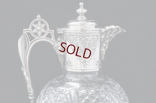 画像8: アンティークシルバー、シルバープレート製、 ヴィクトリア時代後期　透かし細工ハンドル クラレットジャグ 