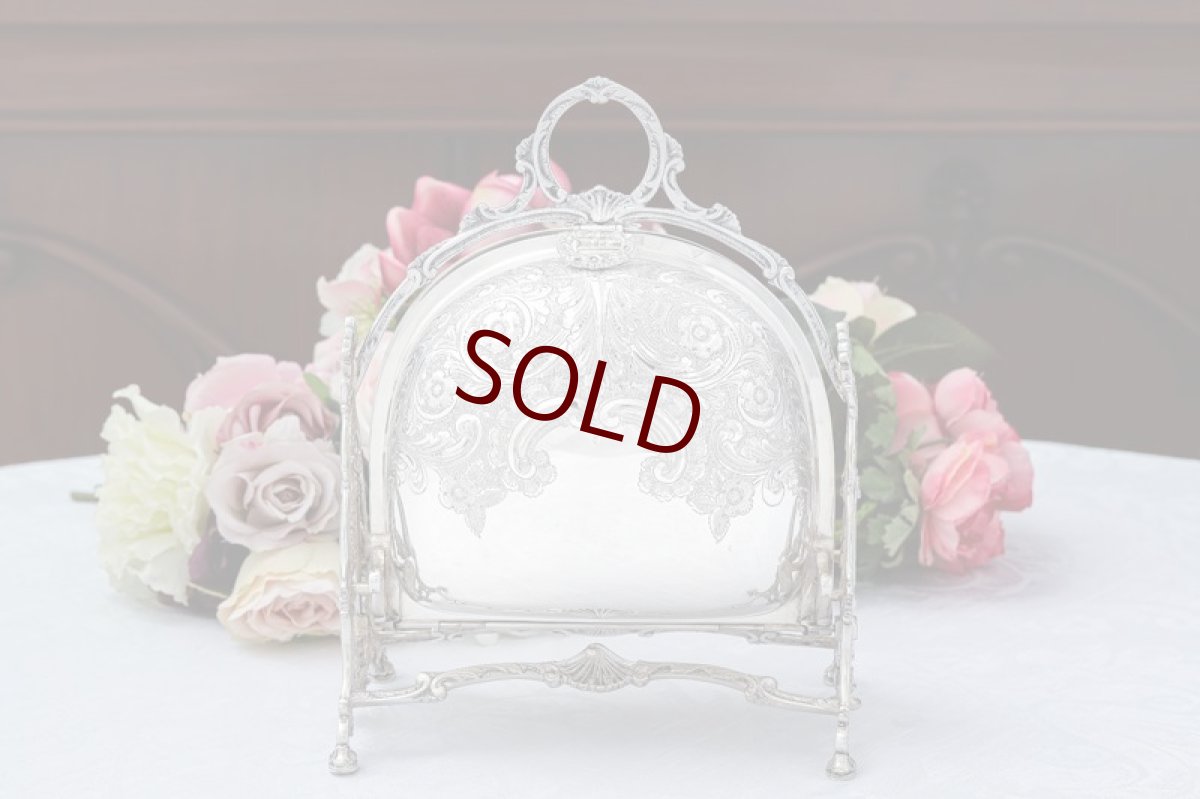 画像2: アンティークシルバー、シルバープレート製　ヴィクトリアン 1880年前後 薔薇のスタンド　ビスケットウォーマー (2)