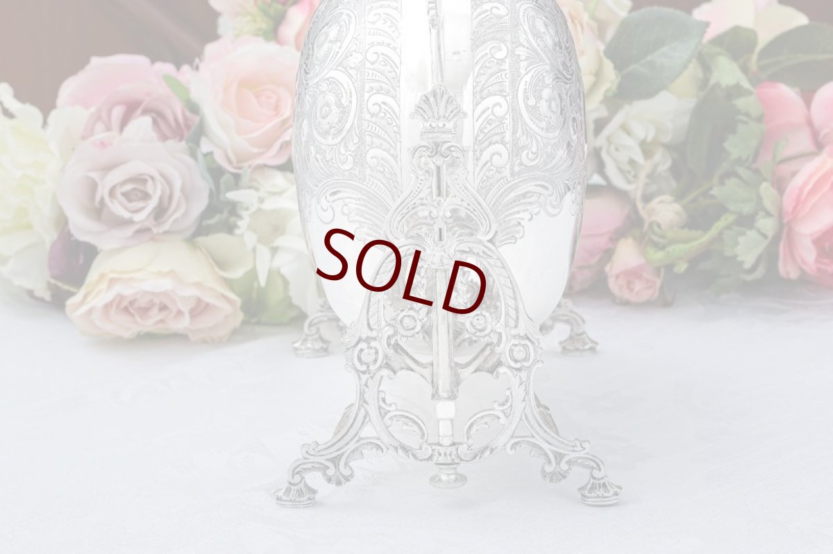 画像4: アンティークシルバー、シルバープレート製　ヴィクトリアン 1880年前後 薔薇のスタンド　ビスケットウォーマー (4)