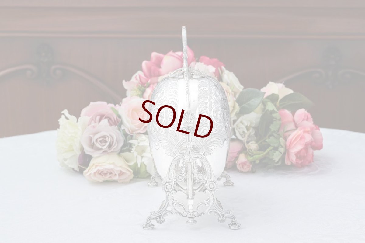 画像3: アンティークシルバー、シルバープレート製　ヴィクトリアン 1880年前後 薔薇のスタンド　ビスケットウォーマー (3)