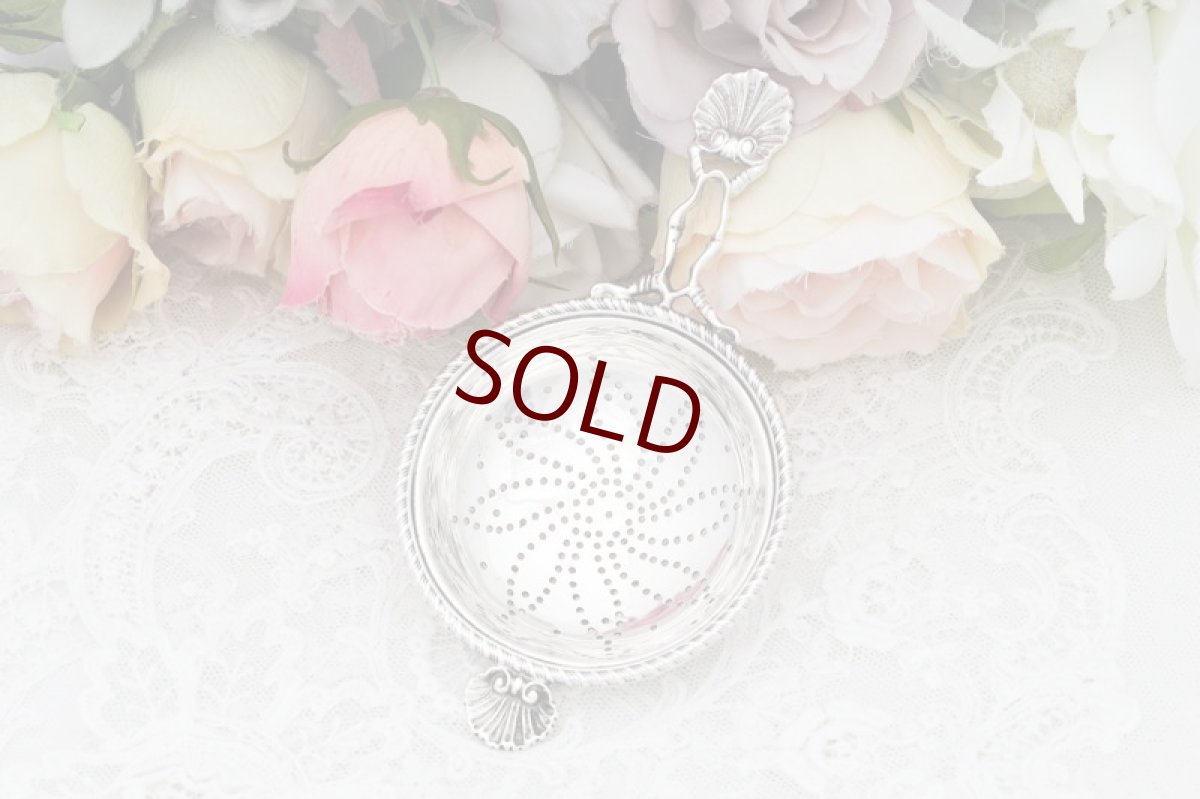 画像5: ヴィンテージシルバー　純銀製(925)　貝のティーストレイナー (5)