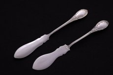 画像1: アンティークシルバー、純銀製（925）1892/1906マッピン＆ウェッブ ペア バターナイフセット (1)