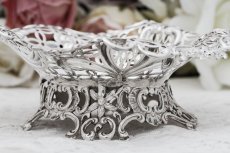 画像8: アンティークシルバー 純銀製(925) ハート型 リボンの透かし細工ボンボンディッシュ  (8)