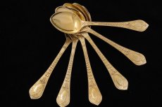 画像6: アンティークシルバー 純銀製(925)  1872年 Chawner & Co. 総金鍍金 アイスクリームスプーン6本セット (6)