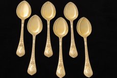 画像4: アンティークシルバー 純銀製(925)  1872年 Chawner & Co. 総金鍍金 アイスクリームスプーン6本セット (4)