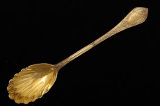 画像2: アンティークシルバー 純銀製(925)  1872年 Chawner & Co. 総金鍍金 ペア　デザートサービングスプーンセット (2)