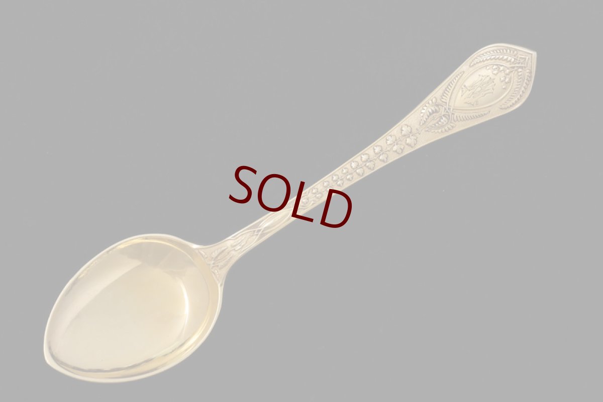 画像7: アンティークシルバー 純銀製(925)  1872年 Chawner & Co. 総金鍍金 アイスクリームスプーン6本セット (7)