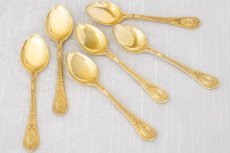 画像2: アンティークシルバー 純銀製(925)  1872年 Chawner & Co. 総金鍍金 アイスクリームスプーン6本セット (2)