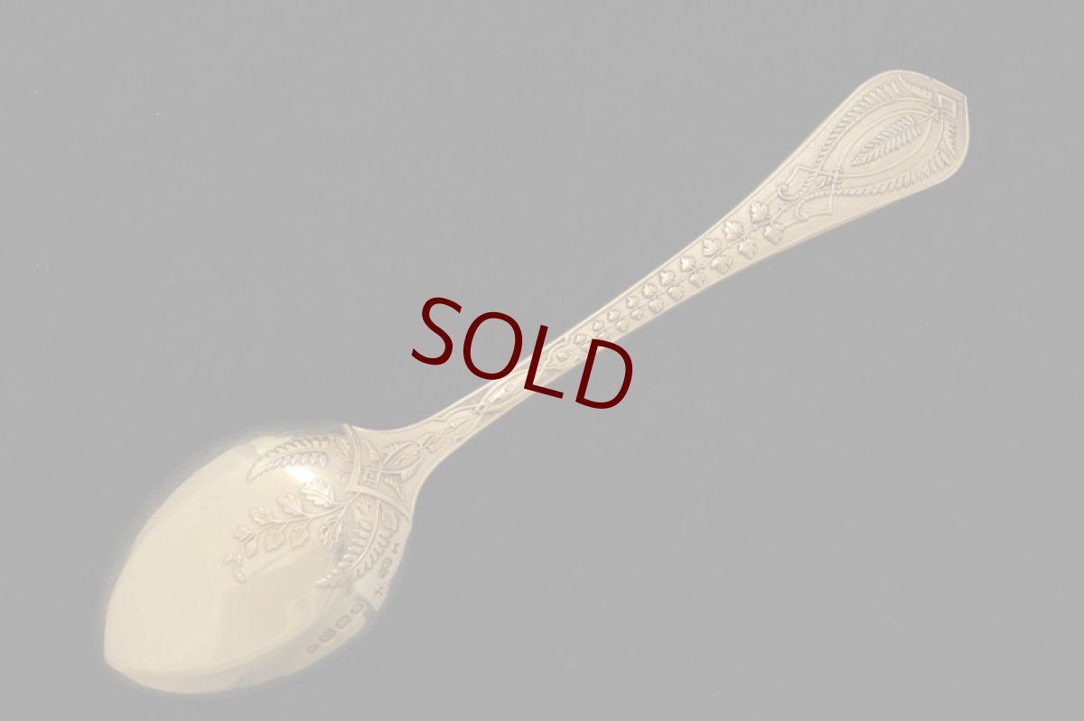 画像8: アンティークシルバー 純銀製(925)  1872年 Chawner & Co. 総金鍍金 アイスクリームスプーン6本セット (8)