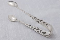 画像2: アンティークシルバー、純銀(925) 1912年　透かし細工のシュガートング (2)